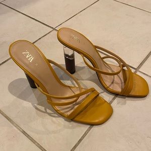 Yellow strappy Heels